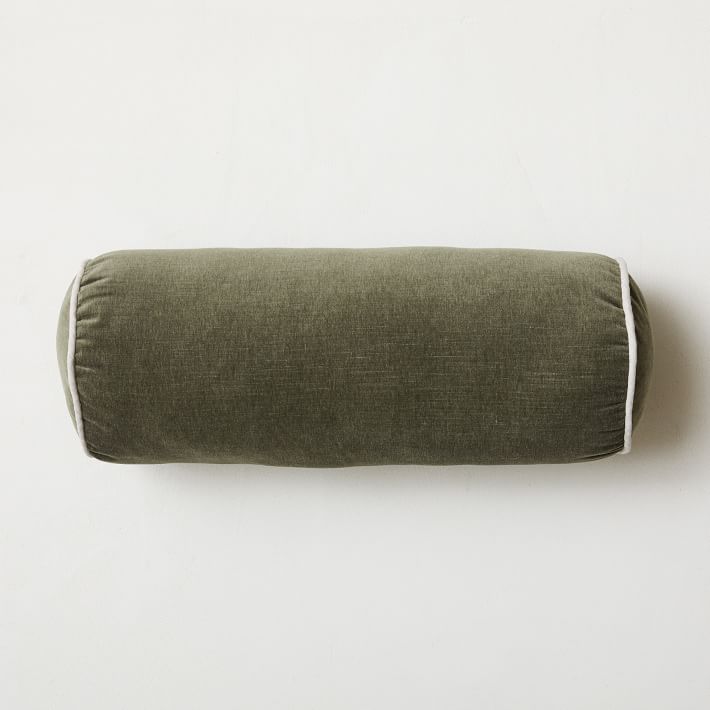 Classic Cotton Velvet Bolster Pillow West Elm