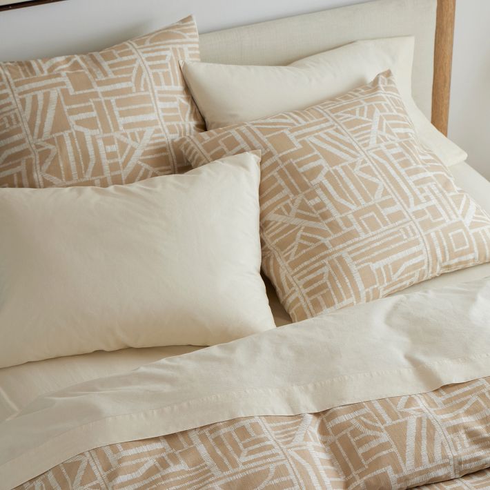 Carved Lines Cotton Duvet Cover & Shams | West Elm