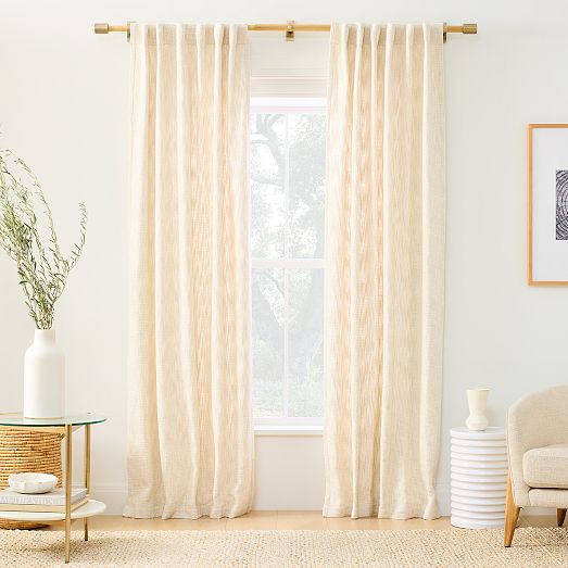 Mid-Century Basketweave Curtain - Sand | West Elm