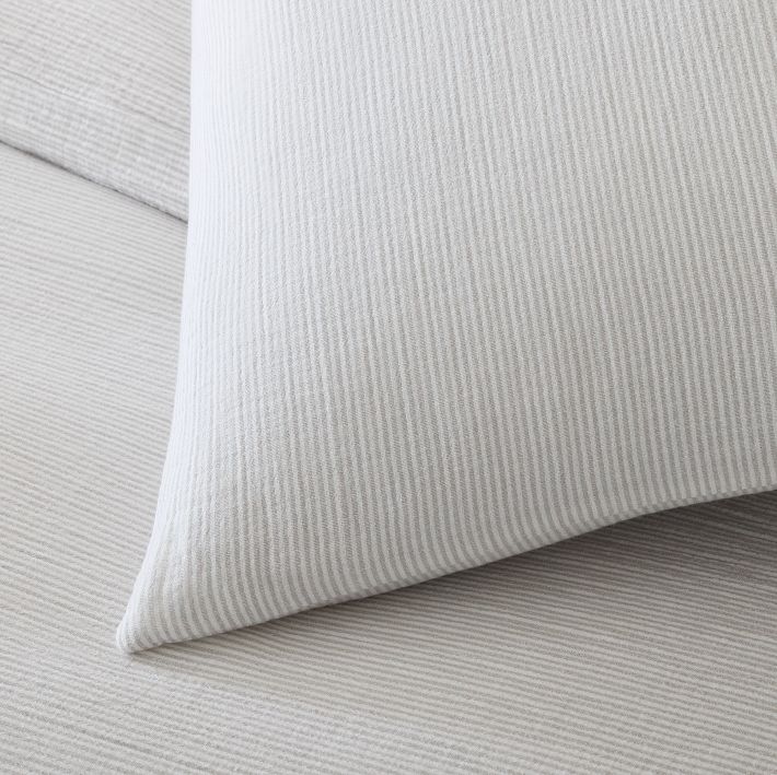 Dreamy Gauze Cotton Pinstripe Duvet Cover & Shams West Elm