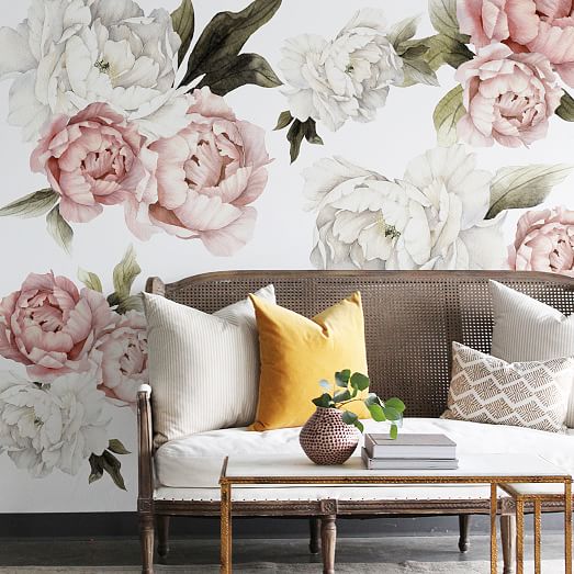 Blushing Peonies Wall Covering 