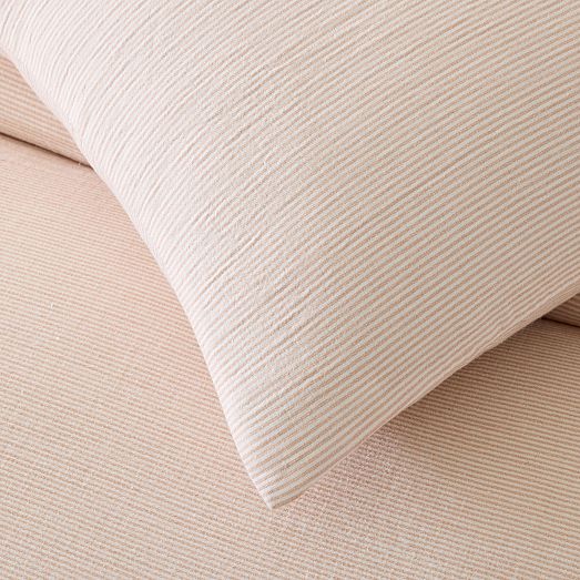 Dreamy Gauze Cotton Pinstripe Duvet Cover & Shams West Elm