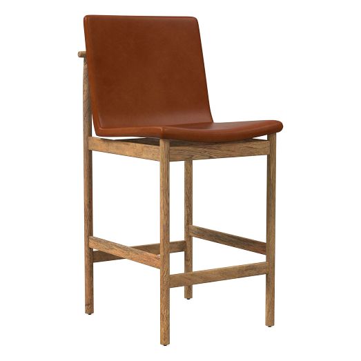 Framework Leather Counter Stool West Elm