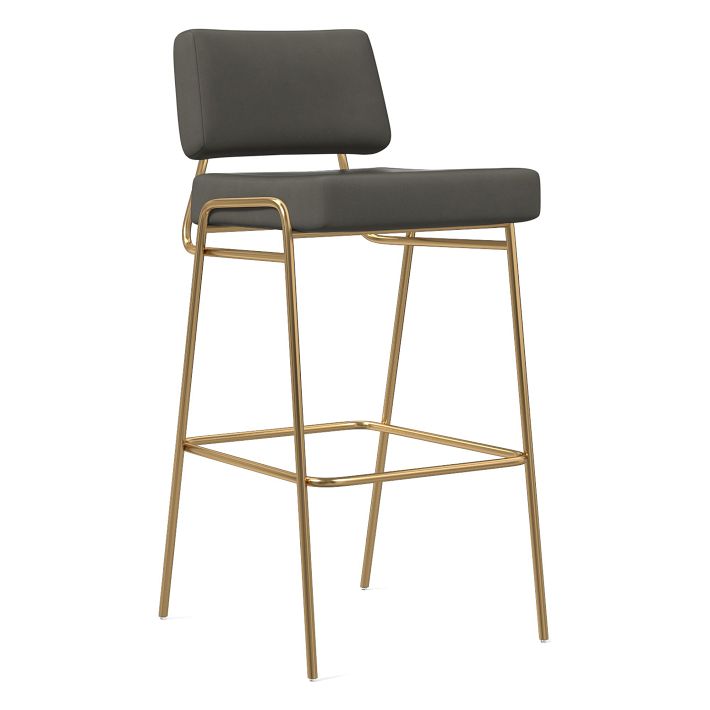 Wire Frame Vegan Leather Bar & Counter Stools West Elm