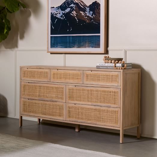 Modern Rattan 7Drawer Dresser (60") West Elm