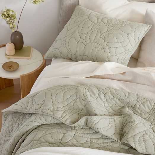 Airy Cotton Voile Bloom Quilt & Shams West Elm