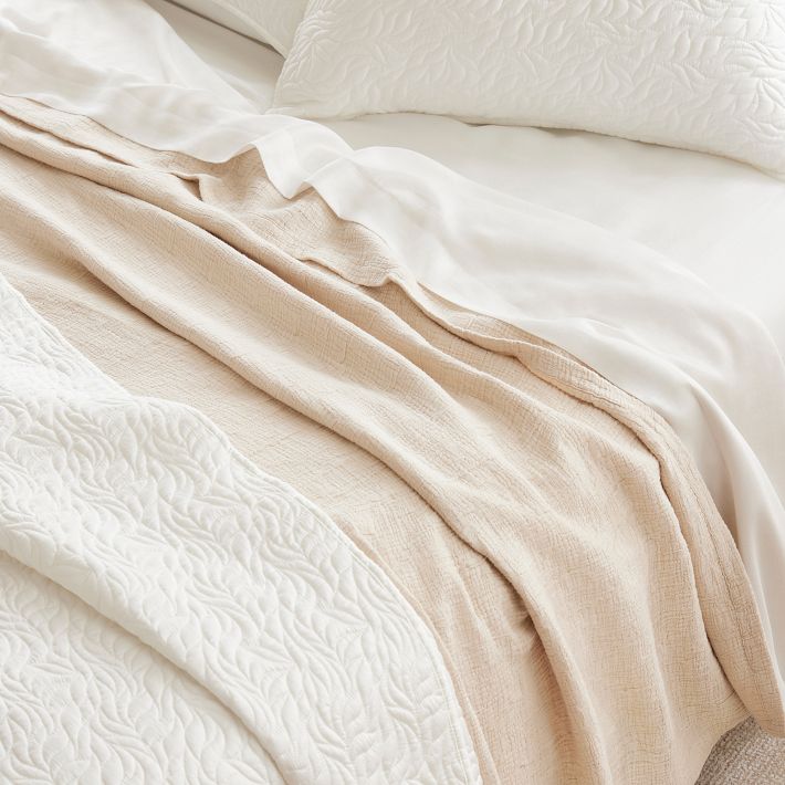 Silky TENCEL™ & Cotton Matelasse Blanket West Elm