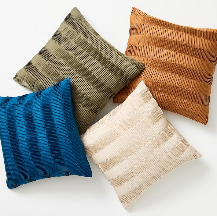 Vertical Pleated TENCEL™ Pillow Cover West Elm