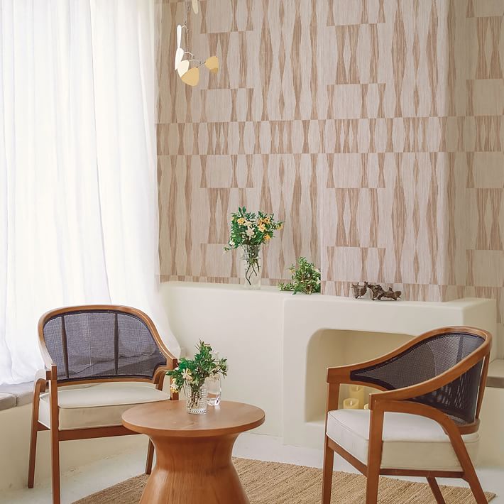 Grasscloth Geo Wallpaper West Elm