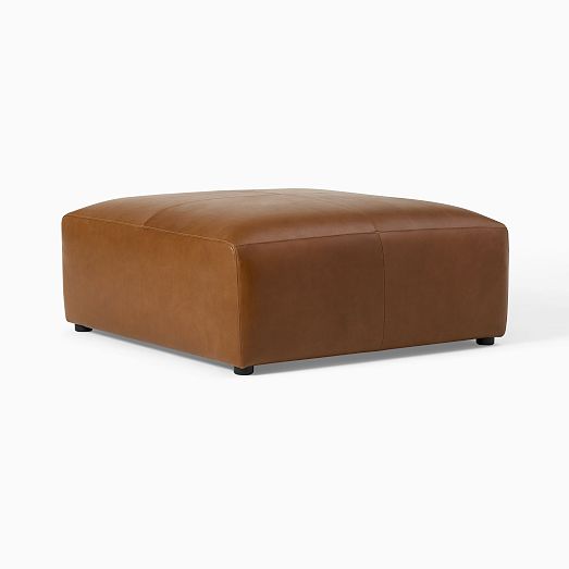 Leo Motion Leather Ottoman | West Elm