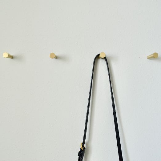 Modern Home by Bellver Brass Peg Wall Hooks - Set of 4 | West Elm