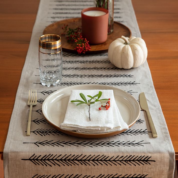 Little Korboose Black Feather Table Runner West Elm