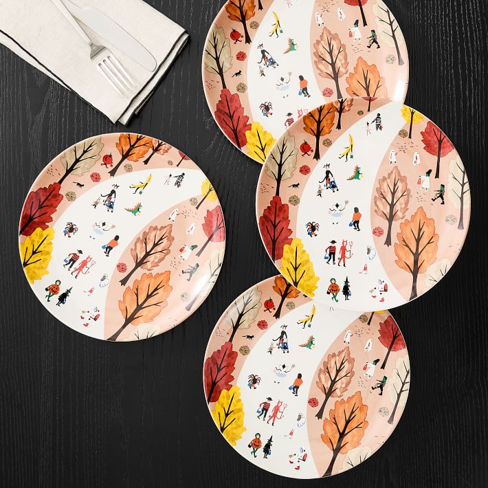 Halloween Little Scenes Porcelain Salad Plate Sets West Elm