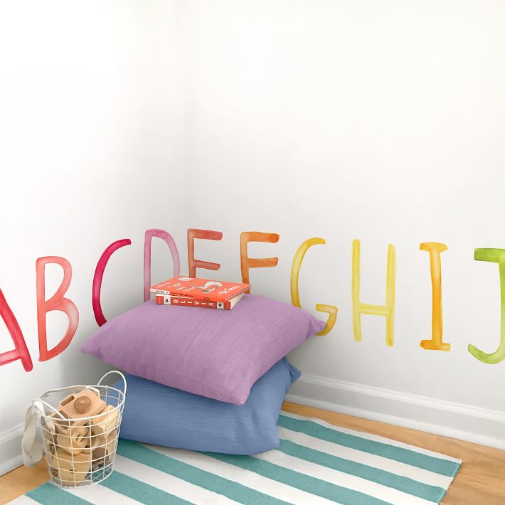 Mej Mej Uppercase Rainbow Letters Peel  Stick Wall Decals West Elm