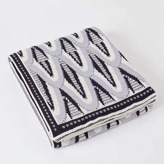 Made*Here New York Deco Skyscraper Cotton Throw | West Elm