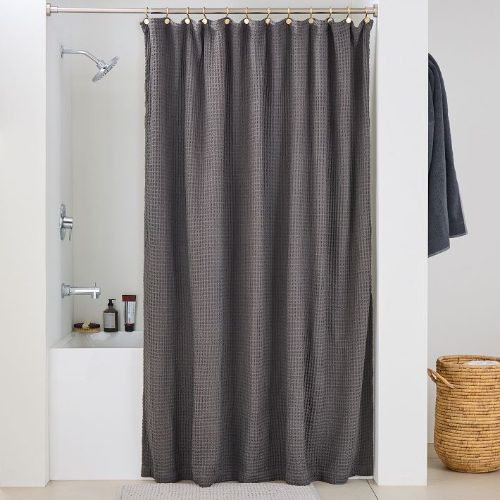 Plush Waffle Shower Curtain