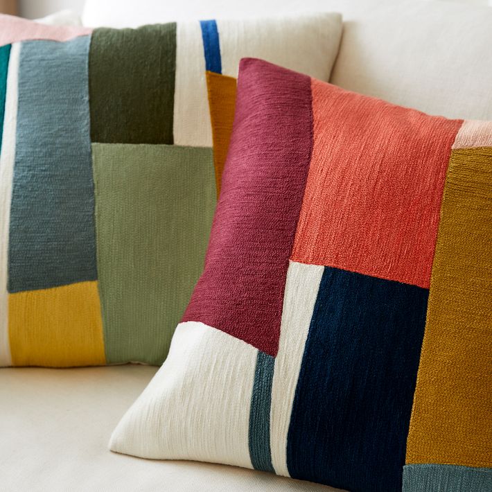 Crewel Geo Pieces Pillow Cover | West Elm