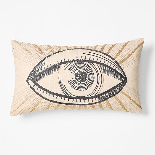 Embroidered Eye Pillow Cover West Elm