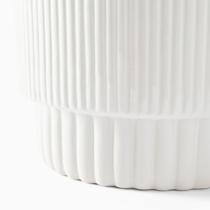 Fluted Ceramic Indoor/Outdoor Planters West Elm