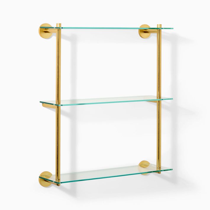 Modern Overhang Triple Glass Bathroom Shelf West Elm