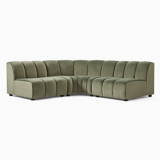 Avalon Channeled 3-Piece L-Shaped Sectional (87