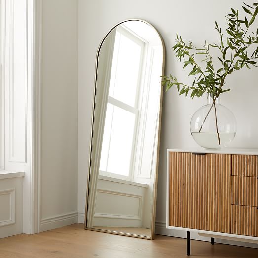 Metal Frame Arched Floor Mirror - 28