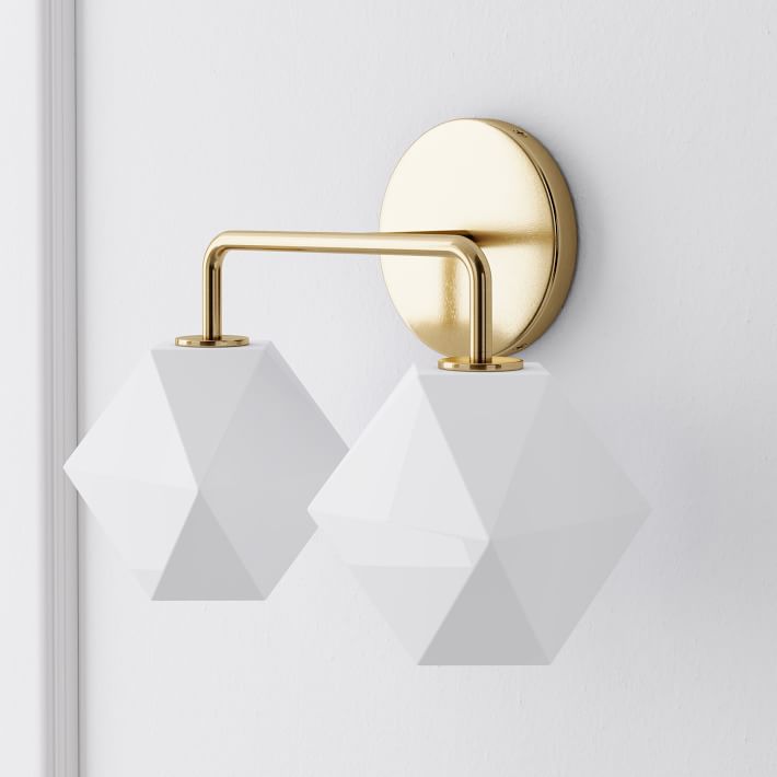 Sculptural 2-Light Faceted Sconce | West Elm