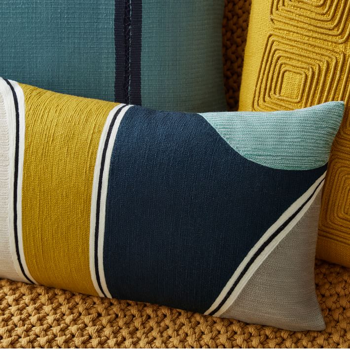 Crewel Outlined Shapes Pillow Cover West Elm