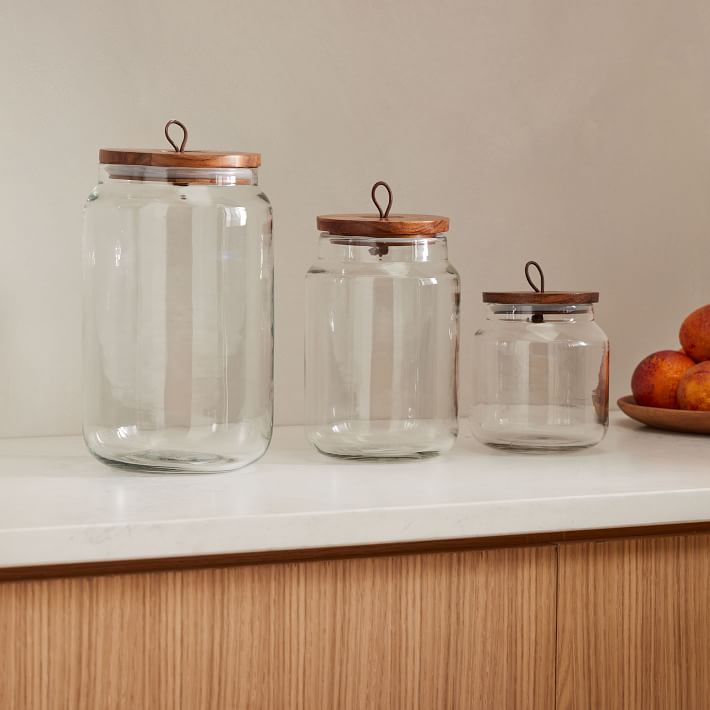 Wood Top Glass Kitchen Canisters West Elm