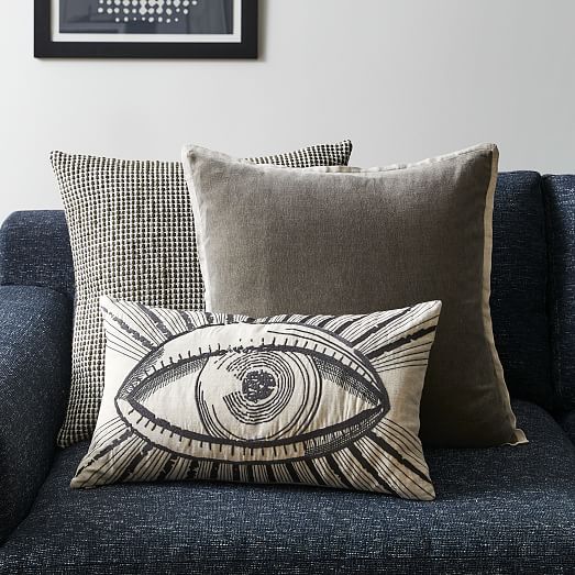 Embroidered Eye Pillow Cover West Elm