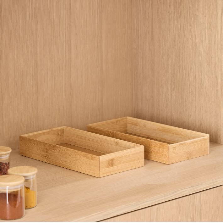 mDesign Bamboo Drawer Organizers (Set of 2)