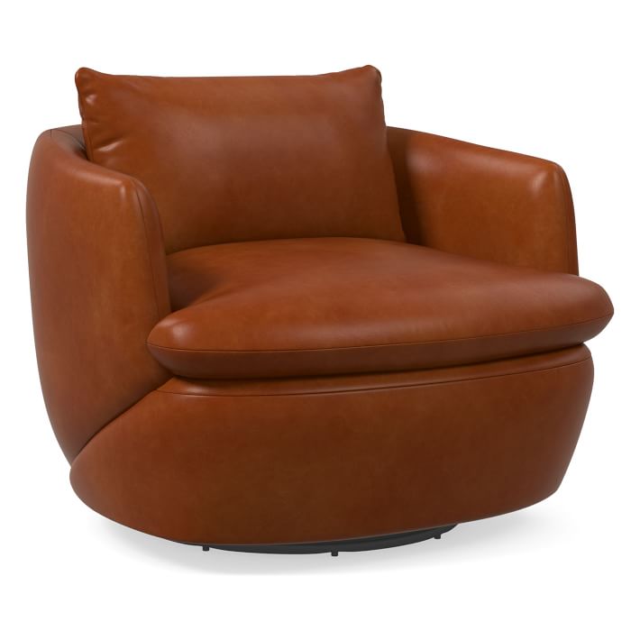 Crescent leather swivel chair new arrivals