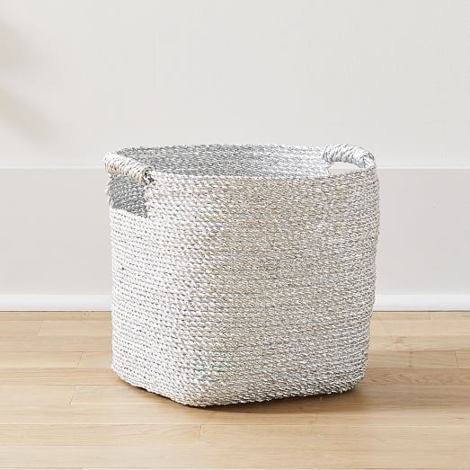Metallic Woven Storage Basket West Elm