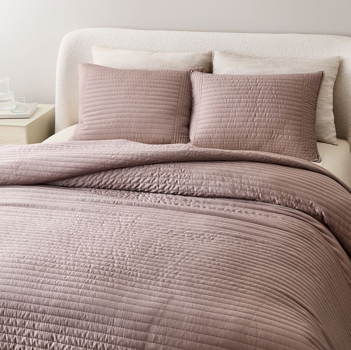 Silky TENCEL™ Pick Stitch Quilt & Shams West Elm