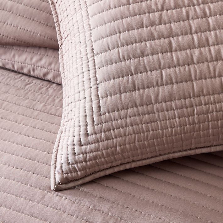 Silky TENCEL™ Pick Stitch Quilt & Shams West Elm