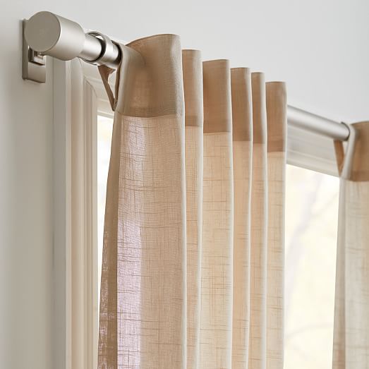 Sheer Crosshatch Curtain (Set of 2) - Sand | West Elm