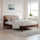 Modern Leather Show Wood Bed | West Elm