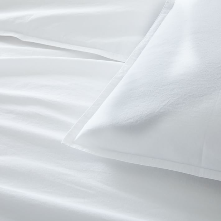 Organic Washed Cotton Percale Duvet Cover & Shams West Elm
