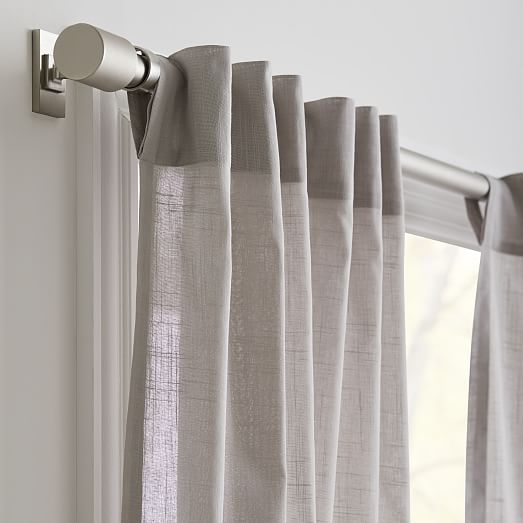 Oversized Adjustable Curtain Rod w/ Cylinder Finials | West Elm