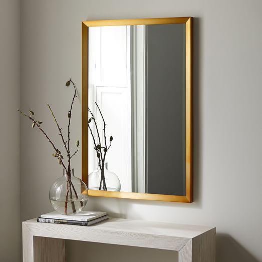 Thick Frame Metal Rectangle Wall Mirror - 24