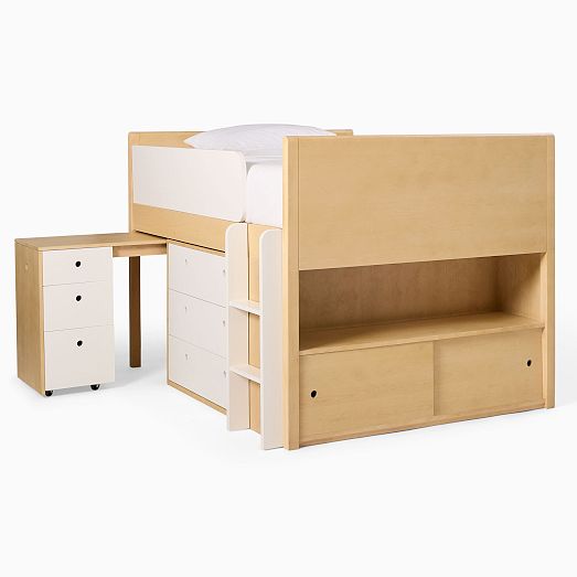 Ziggy Low Loft Bed w/ Desk & Dresser | West Elm