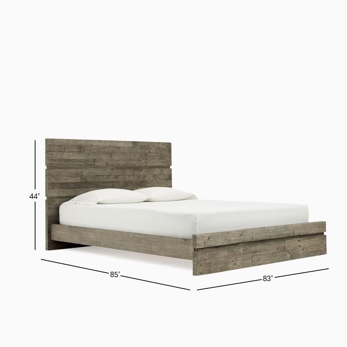 Emmerson® Modern Reclaimed Wood Bed Stone Gray West Elm