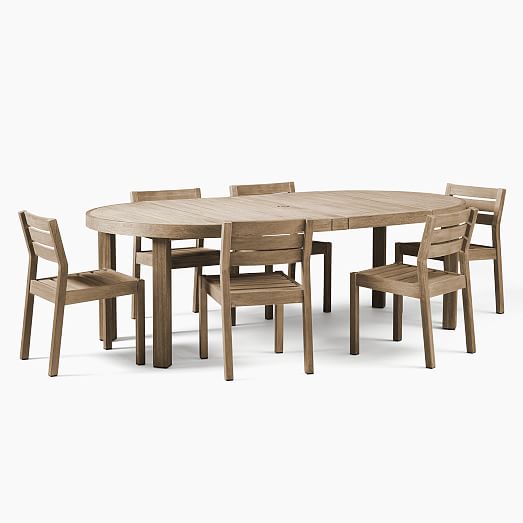 Portside Outdoor Round Expandable Dining Table (48"93") West Elm