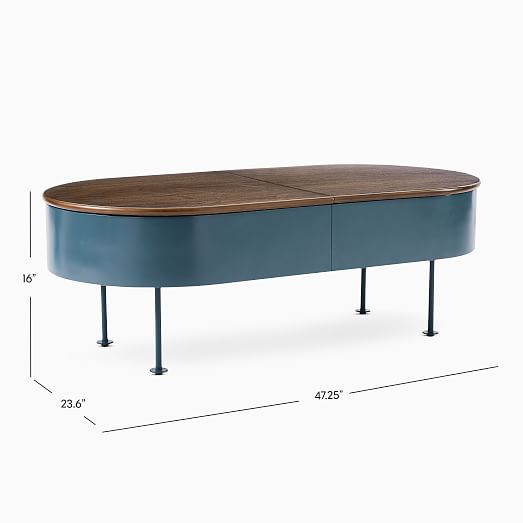 Ruby Storage Coffee Table Petrol Blue Modern Living Room Furniture