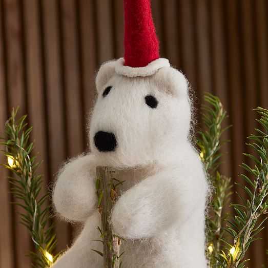 Hugging Polar Bear Tree Topper | West Elm