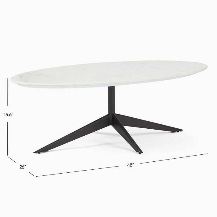 Marlow Oval Coffee Table Modern Living Room Furniture West Elm