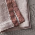 European Linen Contrast Border Napkins (Set of 4) | West Elm