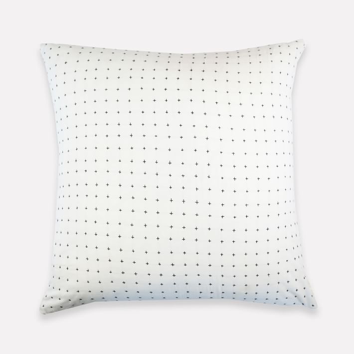 Arrow-Stitch Throw Pillow - Charcoal | Anchal Project