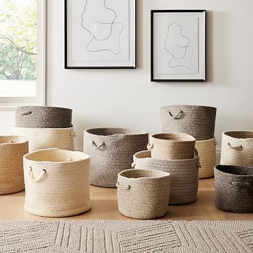 Natural Wool Baskets | West Elm