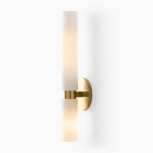 Fluted Double Asymmetrical Indoor/Outdoor Sconce (3") West Elm